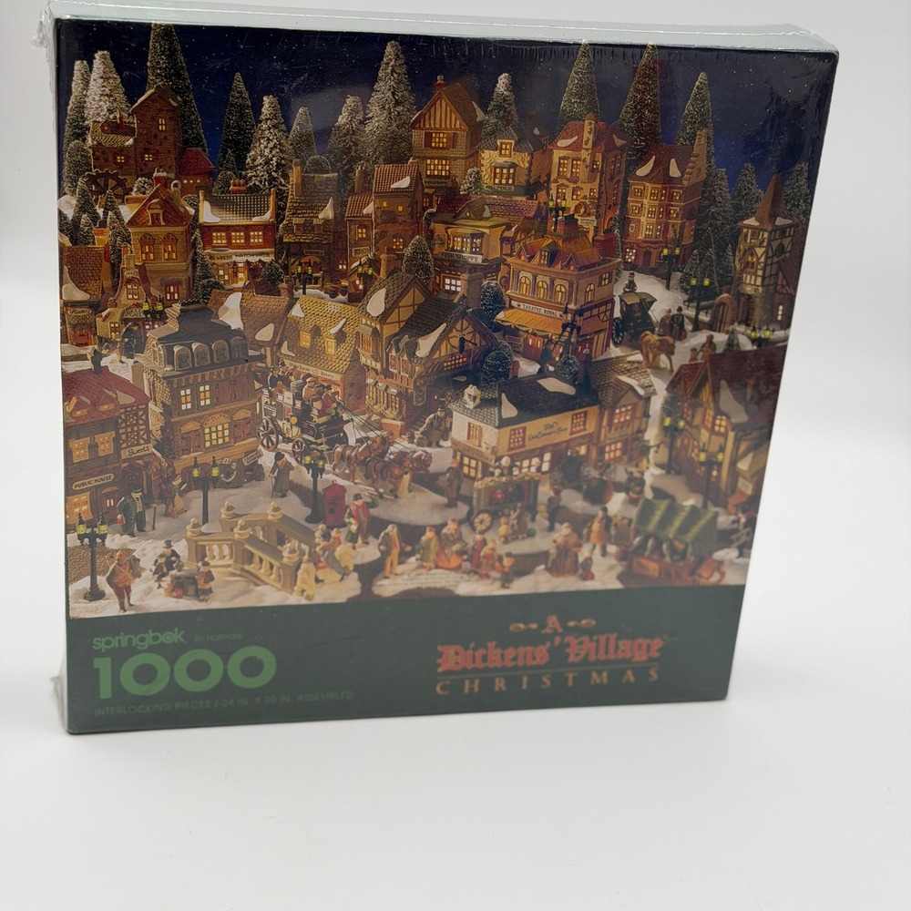 Springbok 1000 Piece Jigsaw Puzzle A Dickens Village Christmas 1994 Sealed New
